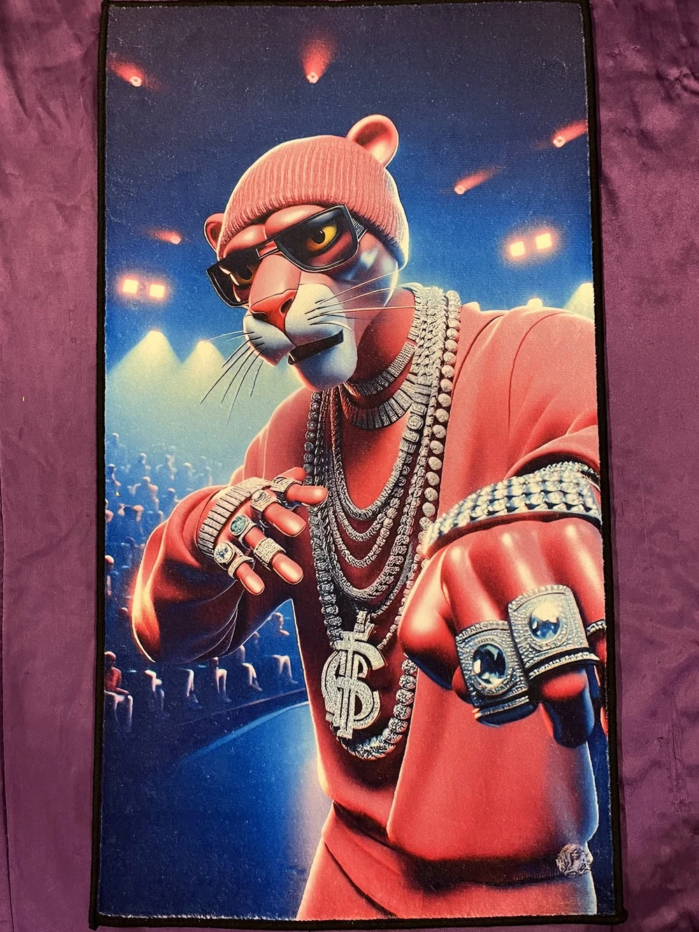 Stylish Red Panther Custom Rug